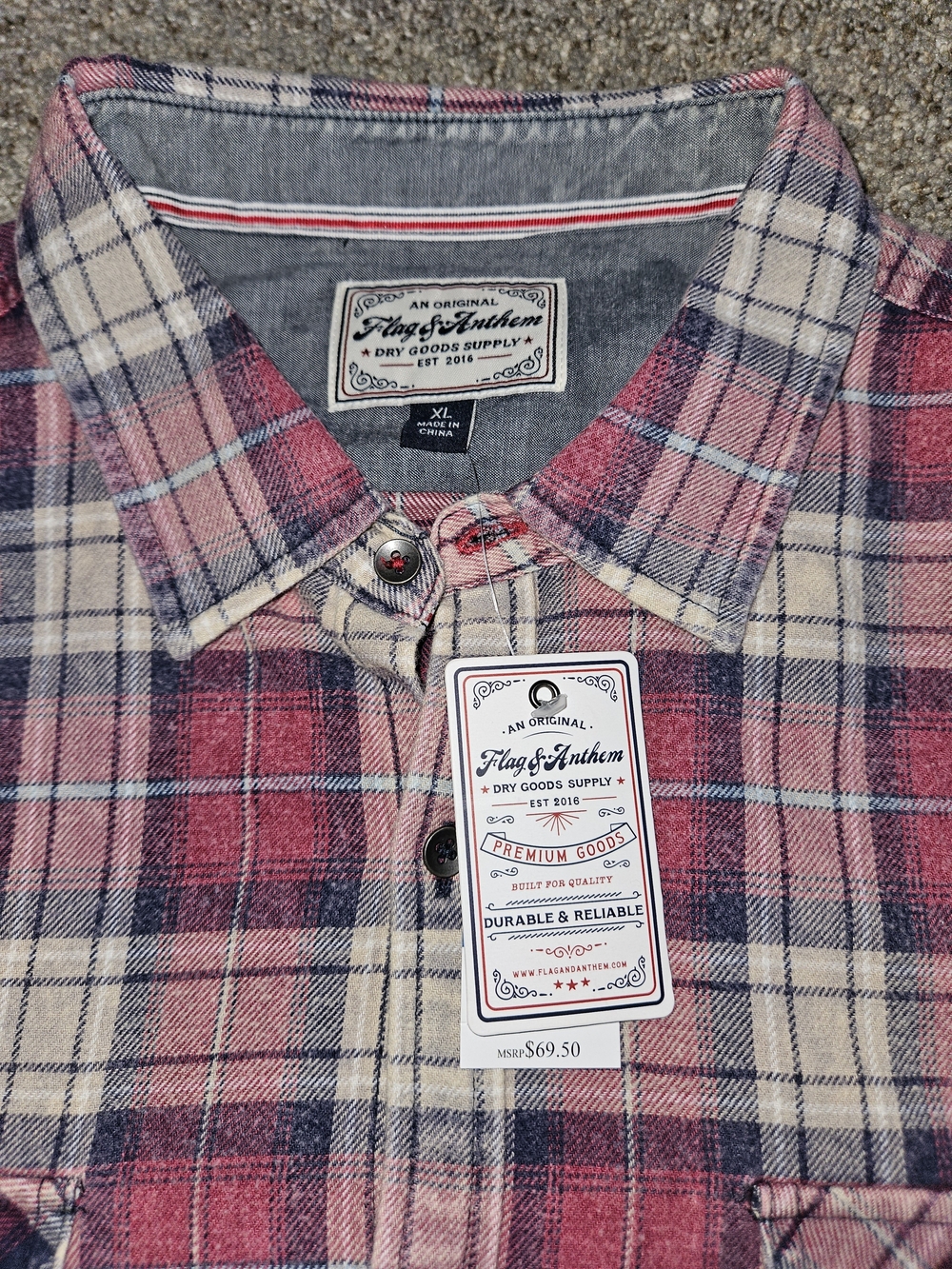 Flag & Anthem Men's Pink Plaid Button-Down Shirt